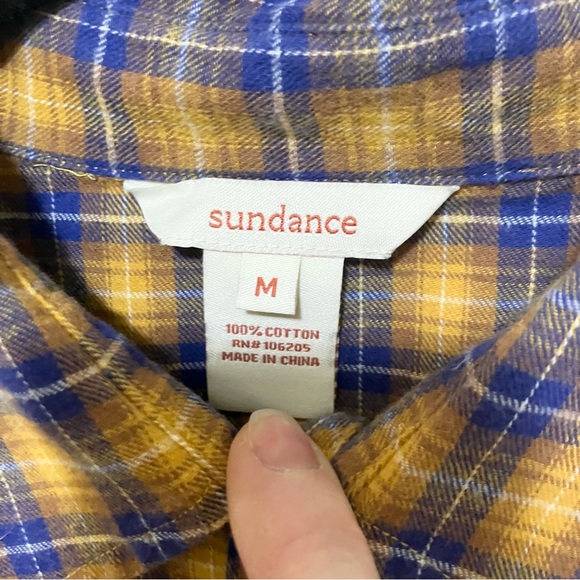 Sundance plaid flannel button down - Picture 3 of 4